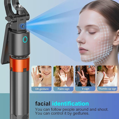 70" Auto Face Tracking Phone Tripod 360 Rotation,No App Required，Phone Tripod for w/Fill Light and Remote Control, Smart Shooting Stand for Vlog/TIK Tok Live Streaming YouTube Video Record