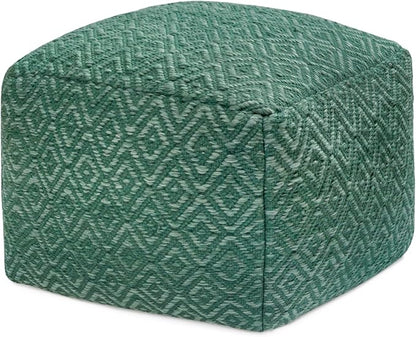 Anji Mountain 100% Handmade & Handcrafted Comfortable Home Décor Pouf Ottoman Footrest for Living Room, Bedroom, Nursery, Kidsroom, Patio Furniture - (22" x 22" x 16" - Sage)