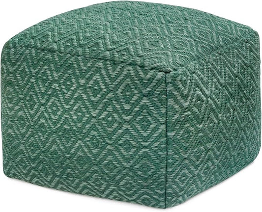Anji Mountain 100% Handmade & Handcrafted Comfortable Home Décor Pouf Ottoman Footrest for Living Room, Bedroom, Nursery, Kidsroom, Patio Furniture - (22" x 22" x 16" - Sage)