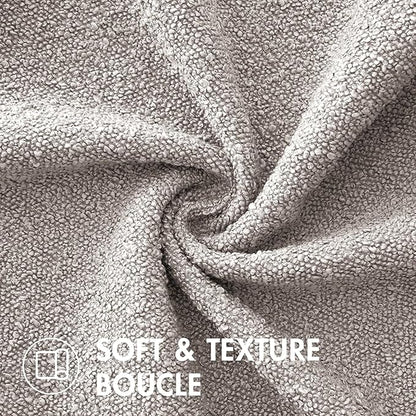 MIULEE 20x20 Inch Decorative Pillow Covers for Couch Bed Set of 2 Textured Boucle Neutral Winter Throw Pillows Cloud Grey Accent Solid Cushion Pillowcases Sofa Livingroom Home Decor
