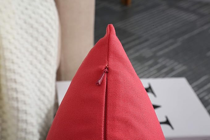 TangDepot Cotton Solid Throw Pillow Cover, 12 inch x 12 inch, Coral