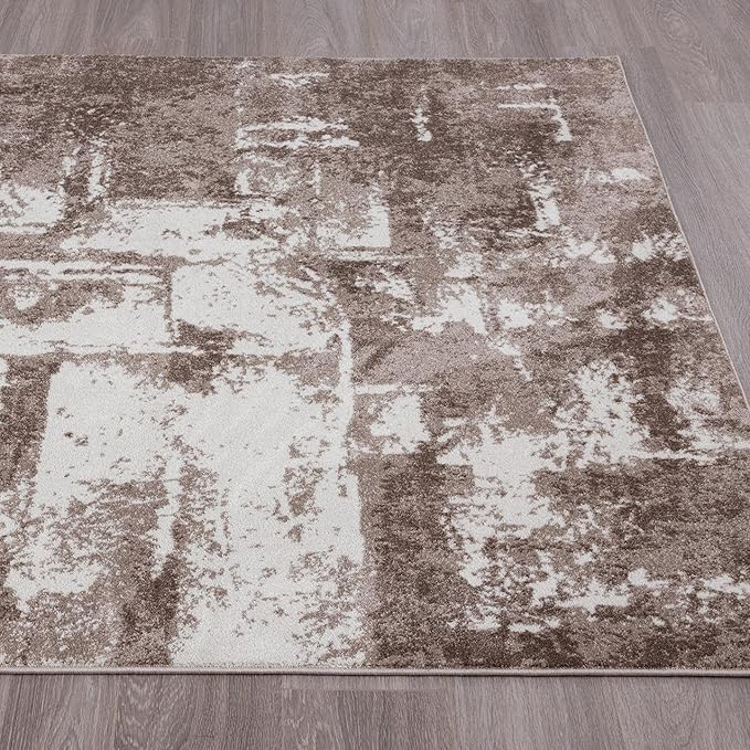 LUXE WEAVERS Abstract Modern Area Rug, Beige 5x7