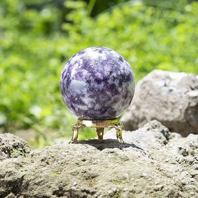 Crocon Lepidolite Gemstone Crystal Sphere Ball for Reiki Healing Aura Cleansing Home & Office Decorative Gift Size : 30-40mm
