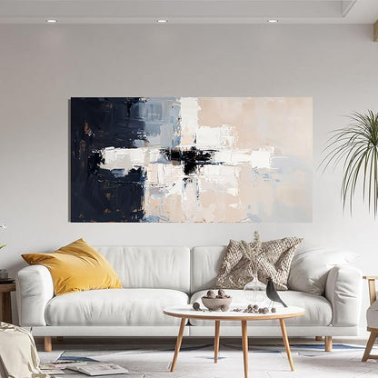 Abstract Wall Art Decor Large Wall Art Pictures for Living Room Oversized Black and White Wall Art Decor Abstract Canvas Art Wall Decor Modern White Wall Art Prints Bedroom Office Decor 35" X 70"