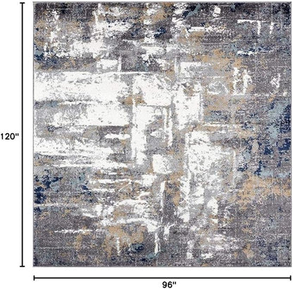 LUXE WEAVERS Gray 8 ft.x 10 ft Hampstead Abstract Area Rug