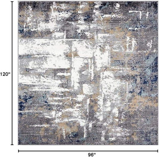LUXE WEAVERS Gray 8 ft.x 10 ft Hampstead Abstract Area Rug