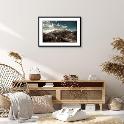 Americanflat 18x26 Poster Frame with Polished Plexiglass - Use as 14x22 Frame with Mat or Display 18x26 Photo Without Mat - Streamline Collection - Thin Border Picture Frames for Wall - Black