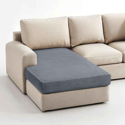 Hokway Stretch Chaise Cover Individual Couch Cushion Slipcovers Reversible Cushion Protector Slipcovers Sofa Cushion Protector Covers (Chaise Cover, Grey)