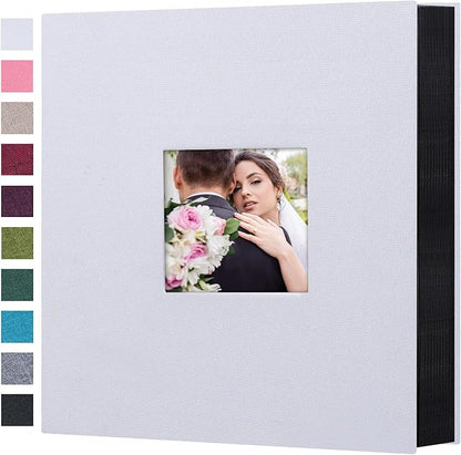 Mublalbum Photo Album 4x6 600 Photos Linen Cover Large Picture Book Holds Horizontal and Vertical Pockets for Wedding Family Anniversary and Baby (White)