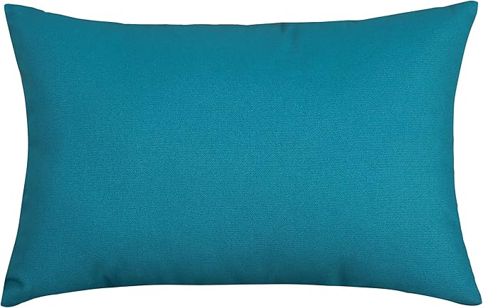 TangDepot Handmade Decorative Solid 100% Cotton Canvas Throw Pillow Covers/Pillow Shams, (12"x20", Blue Ashes)