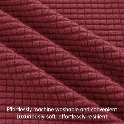 Hokway Couch Cushion Covers Christmas Wine Red Stretch Cushion Covers Sofa Seat Cushion Slipcover Cushion Protector(Wine, Large)