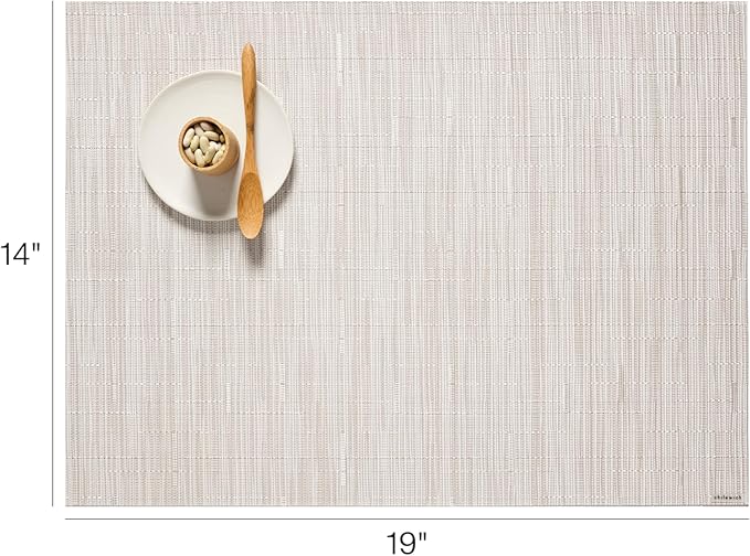 Chilewich Bamboo Placemats Set of 4 - Woven Rectangle Placemats - Reusable, Stain-Resistant, Indoor/Outdoor Tabletop Protection - 18.5" x 13.5" - Coconut