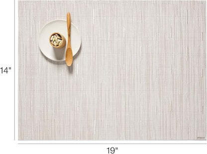 Chilewich Bamboo Placemats Set of 4 - Woven Rectangle Placemats - Reusable, Stain-Resistant, Indoor/Outdoor Tabletop Protection - 18.5" x 13.5" - Coconut