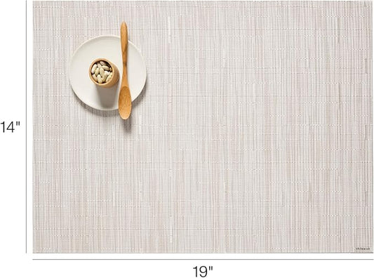 Chilewich Bamboo Placemats Set of 4 - Woven Rectangle Placemats - Reusable, Stain-Resistant, Indoor/Outdoor Tabletop Protection - 18.5" x 13.5" - Coconut