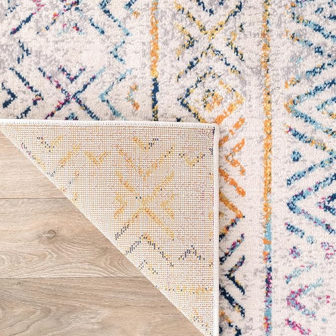 Rugshop Geometric Boho Area Rug – Multi Tribal Pattern, Perfect for Living Room, Bedroom, Office, 2x3