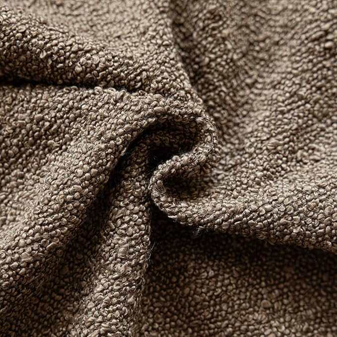 Foindtower Decorative Textured Boucle Throw Pillow Covers Accent Solid Pillow Cases Neutral Soft Cozy Couch Cushion Case for Chair Sofa Bedroom Living Room Home Decor 16x16 Inch,1PC,Light Brown