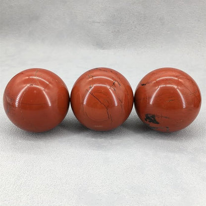 5-6CM/1.97-2.36inch Magical Natural Red Jasper Stone Ball Quartz Crystal Mineral Reiki Treatment Home Office Degaussing Decoration Collection Gem(Red Jasper, 50-60mm)