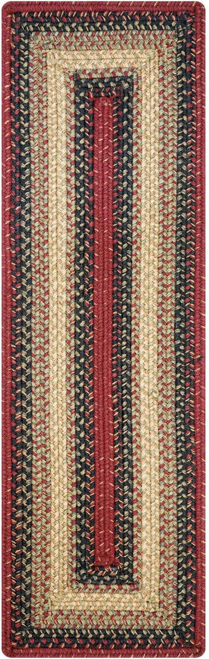 Homespice Highland Jute Braided Stair Treads for Wooden Steps, Country Cabin Decor, Set of 13, Multicolor 8x28 Rectangle Rug for Stairs - Easy to Clean, Tightly Stitched and Durable