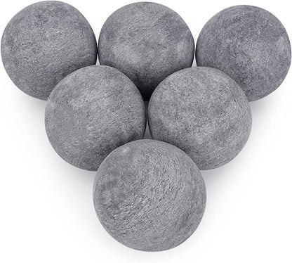 Stanbroil Ceramic Balls - 5” Round Fire Stones for Fire Pit Fire Bowl and Fireplace - Set of 6, Gray