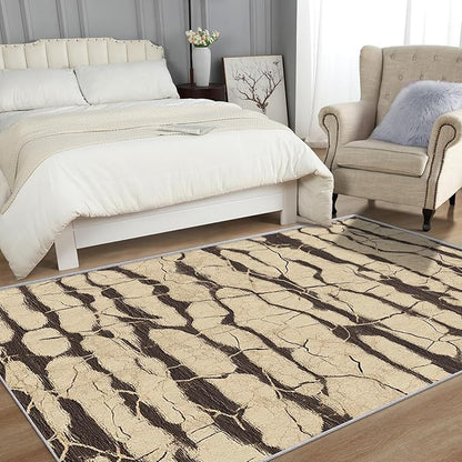 Wood Rugs for Living Room - Rustic Wood Area Rug, 5x8 Rug, Wooden Farmhouse Rug & Home Decor, Abstract Carpet & Room Decor, Washable Non Slip Anti Skid Rugs