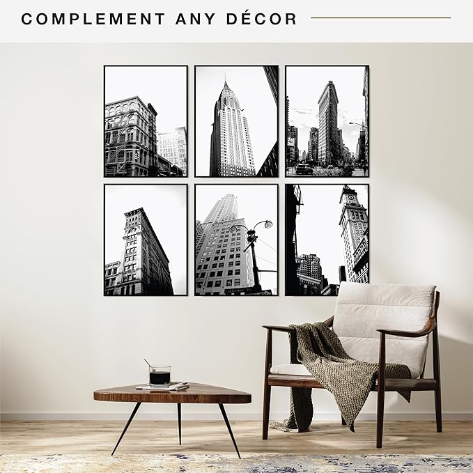 MCS Original Poster Frame 18x24 Black Lightweight Vertical & Horizontal Wall Hanging Large Picture Frame for Posters, Art Prints & Gallery Wall (6-Pack)