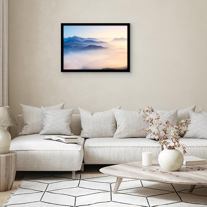 Americanflat 22x32 Poster Frame with Polished Plexiglass - Black Picture Frame - Wide Photo Frames Made of Engineered Wood for Vertical or Horizontal Wall Display - Epic Collection - Black