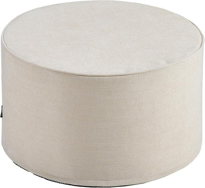 Large 22" Sturdy Ottoman Pouf for Living Room, Bedroom, Playroom, High Density Foam Filling Footrest, Side Table, Extra Seating Home College Dorm Décor Extra Firm (Beige)