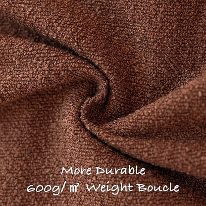 GEEORY Decorative Throw Pillow Covers 26x26 Inch Pack of 2,Textured Boucle Neutral Cushion Cases for Bed Couch Sofa, Accent Mordern Farmhouse Minimalist Home Decor (Tobacco Brown) GE06-26