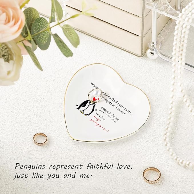 Valentines Day Gifts for Her Personalized Trinket Dish for Women Ceramic Jewelry Tray Romantic Gifts for Her I Love You Gifts Anniversary Birthday Valentines Gifts for Wife Girlfriend