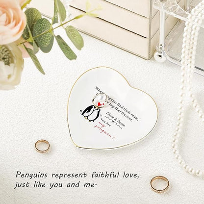Valentines Day Gifts for Her Personalized Trinket Dish for Women Ceramic Jewelry Tray Romantic Gifts for Her I Love You Gifts Anniversary Birthday Valentines Gifts for Wife Girlfriend