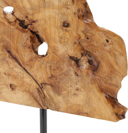 NAHARO Handcarved Root Wood Abstract Sculpture – Unique Rustic Tabletop Decor for Living Room,Entryway or Office, Eco-Friendly Wooden Art Gift
