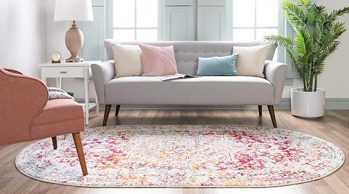 Rugs.com Arlington Collection Rug – 3' x 5' Oval Multi Medium-Pile Rug Perfect for Living Rooms, Large Dining Rooms, Open Floorplans