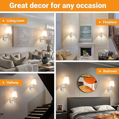 Battery Operated Wall Sconces Set Of 2, Wireless Battery Wall Light With 10000mAh RGB Rechargeable Magnetic Bulb, Rechargeable Wall Sconce With Remote Control For Bedroom, No Electrician Required