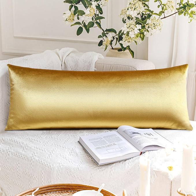 Artscope Luxury Velvet Pillow Covers Super Soft Decorative Rectangle Throw Pillow Covers Case Cushion Covers for Sofa Couch Bedroom Car Decor 14x36 Inch Shimmery Gold