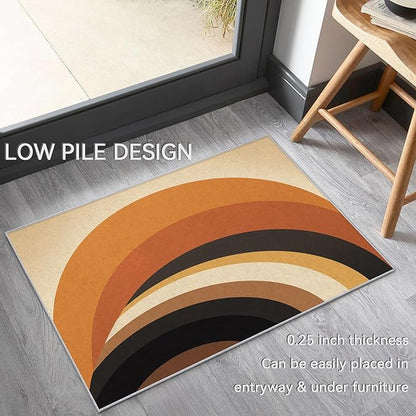Abstract Rugs for Living Room 8x10 - Abstract Rainbow Rug, 4x7 Rug, Swirl Geometric Area Rug & Room Decor, Retro Boho Carpet & Home Decor, Washable Non Slip Anti Skid Rugs