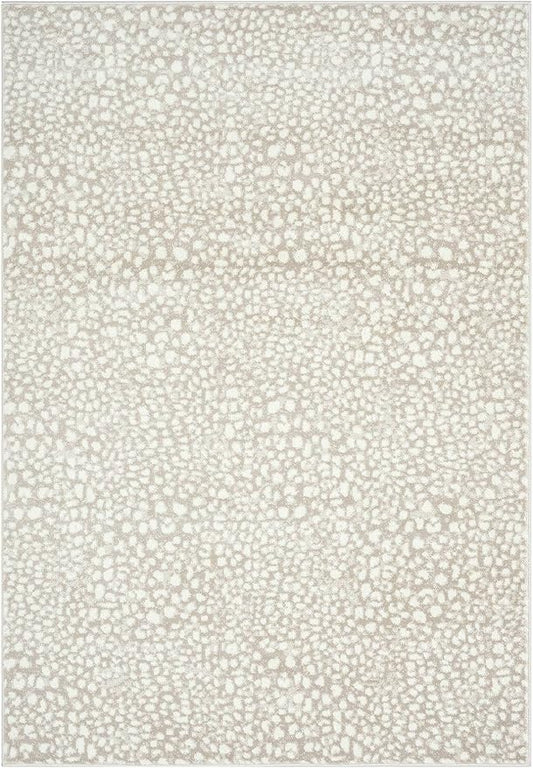 Abani Beige Cheetah Print Area Rug Rugs, Arto Collection - Contemporary Durable Accent Rug (4' x 6')