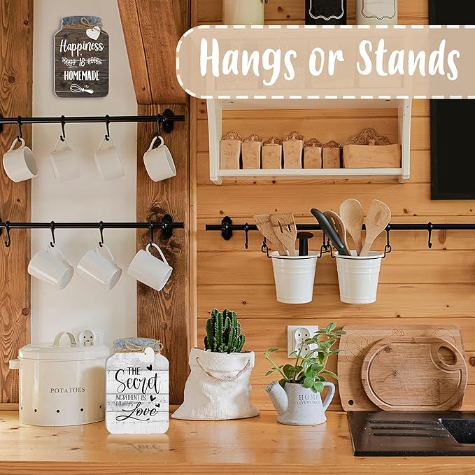 Old Shack Collection – Kitchen Wall Decor Set of 4 – Durable Kitchen Wall Art – Refined Kitchen Decor to Elevate Your Home, Crafted for Lasting Style, 8 x 5 in
