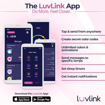 LuvLink Friendship Lamp v2.0 - Long Distance WiFi Touch Lamps for Couples, Friends & Family | Stay Connected from Anywhere – Easy App Setup – No Subscription (Single)