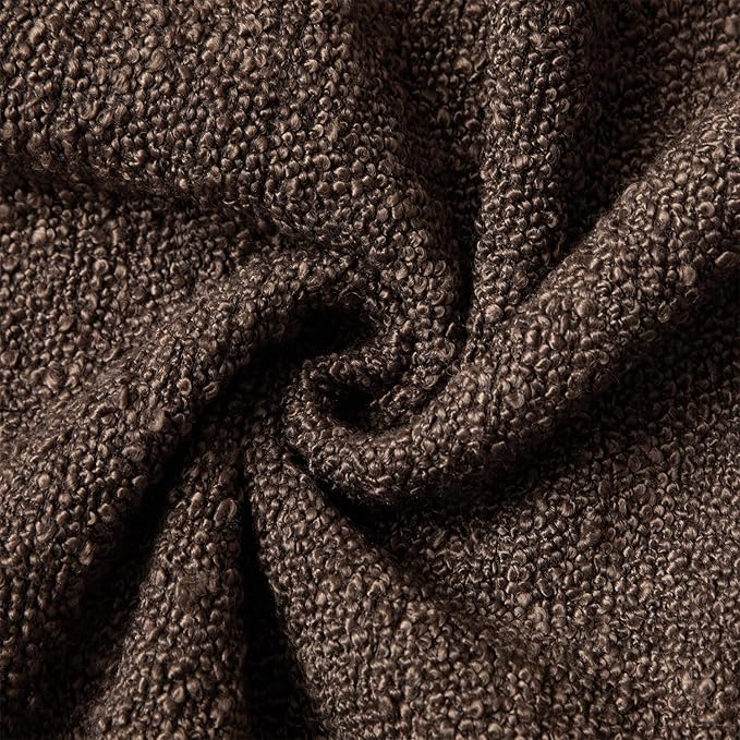 JUSPURBET Brown Decorative Pillow Covers 24x24 Set of 2 Throw Pillow Covers for Couch Sofa Bed Cozy Boucle Textured Cushion Covers Cases with Hidden Zipper for Living Room Home Decor