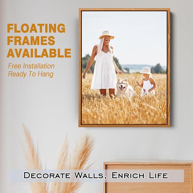 GMissT Canvas Prints With Your Photos - Personalized Pictures On Canvas Custom Poster for Home Decor - Floating Frames & Gift Wrapping Available