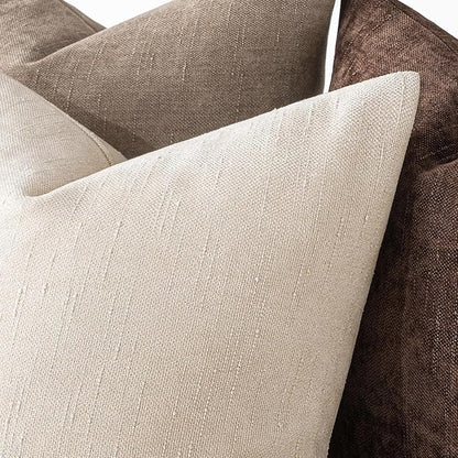 MIULEE Pack of 2 Decorative Throw Pillow Covers Soft Chenille Throw Pillows Solid Textured Cushion Covers Christmas Home Decor for Couch Sofa Bedroom Living Room 18x18 Inch, White