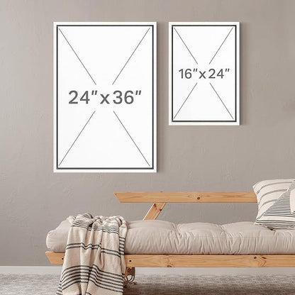 MUDECOR Framed Wall Art Print Set Minimalist Earthy Abstract Floral Illustrations Modern Art Boho Decorative Colorful Chic for Living Room, Bedroom, Office - 24"x36"x3 White