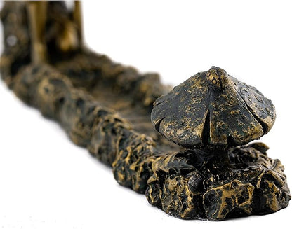 Top Collection Fairy and Mushroom Incense Holder-Hand Painted Mythical Creature with Bronze Finish Look - 10-Inch Collectible Figurine