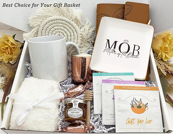 NZY Mother of the Bride Gifts from Bride,Bridal Shower Gifts for Mother,Wedding Present for Mom from Daughter-Thank You Presents for Mom-Ceramic Jewelry Tray Trinket Holder Ring Dish-MOB