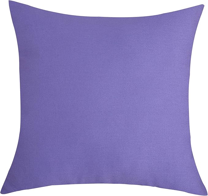 TangDepot Handmade Decorative Solid 100% Cotton Canvas Throw Pillow Covers/Pillow Shams, (14" x14" , Violet, 1 Count (Pack of 1))
