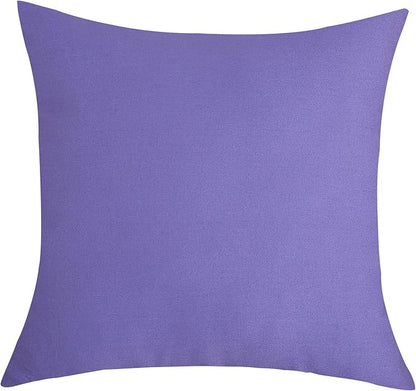 TangDepot Handmade Decorative Solid 100% Cotton Canvas Throw Pillow Covers /Pillow Shams, (16" x16" , Violet, 1 Count (Pack of 1))