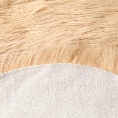 Fluffy Faux Fur Rug Brown Sheepskin Area Rug,2x4 Ft Ultra Soft Shaggy Plush Rug for Bedroom Bedside Living Room Nursery Kids Room