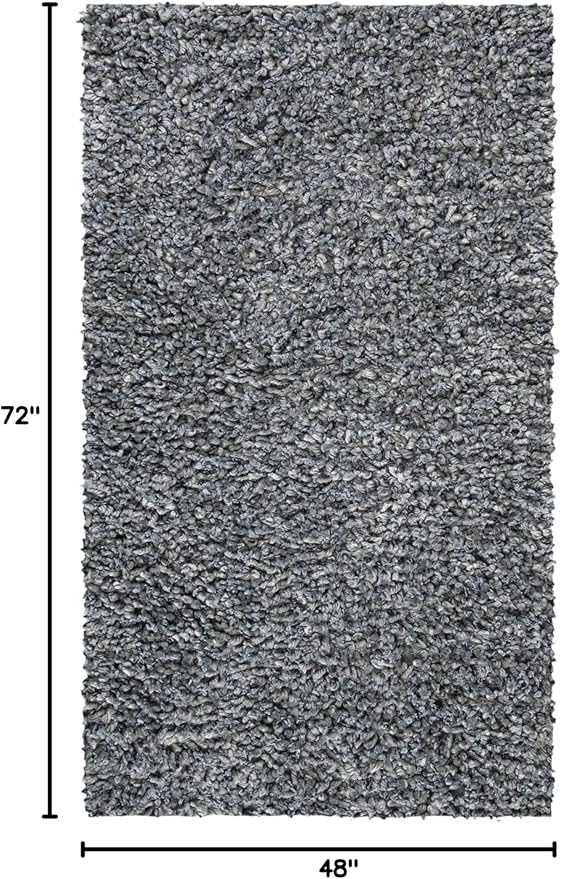 SAFAVIEH Sheep Shag Collection 4' x 6' Silver SSG212G Handmade 1-inch Thick Area Rug