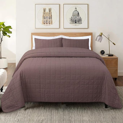 100% Cotton Quilt Sets Super King Size - Soft Lightweight Quilt Bedding Set for Bedroom Decor-Bedspread in Geometric Pattern with 2 Pillow Shams for All Season, 120x128 inches
