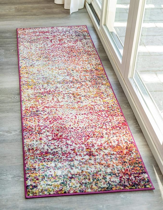 Rugs.com Arlington Collection Rug – 12 Ft Runner Multi Medium-Pile Rug Perfect for Hallways, Entryways